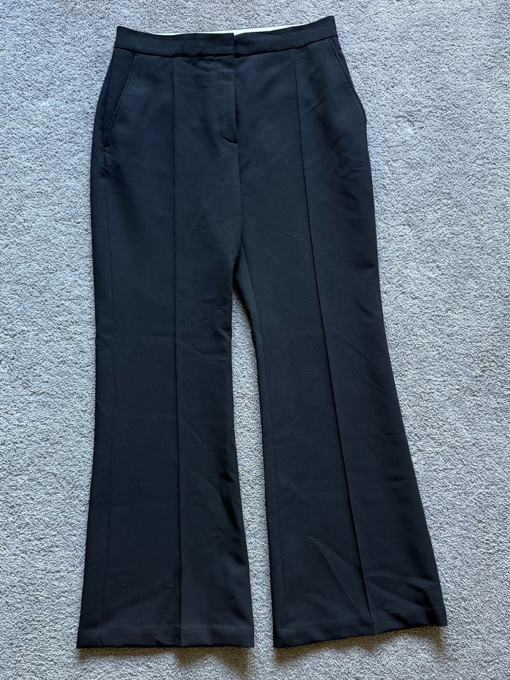 H&M Black High-Rise Straight-Cut Dress Pants
